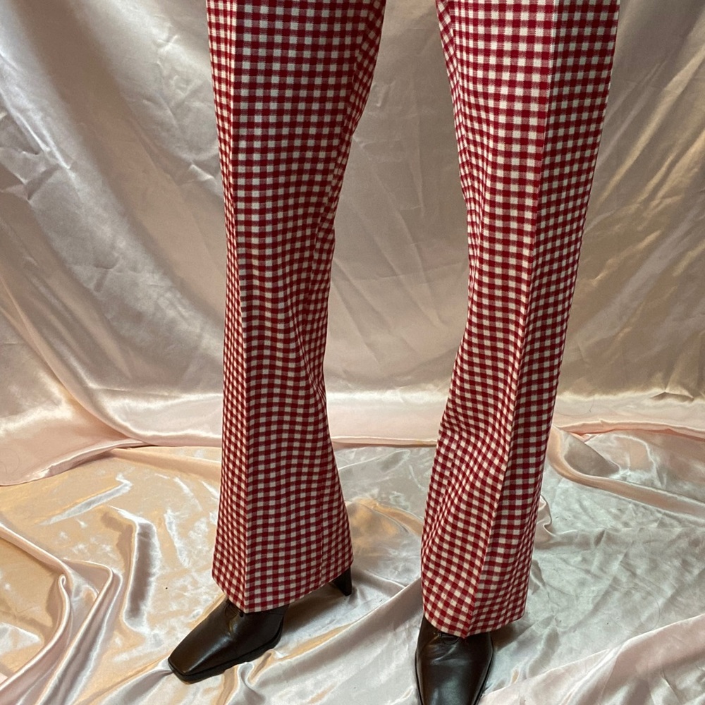 SOLD Vintage Red Gingham High Waisted Pants Sz M/L - Picture 5 of 10
